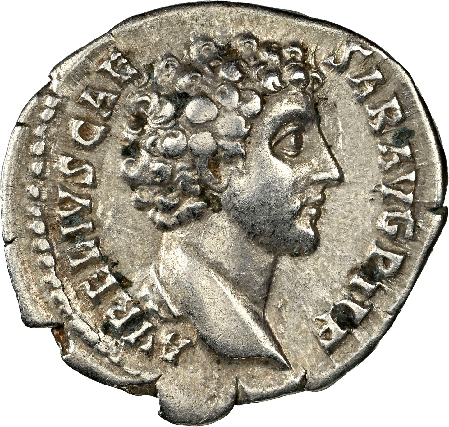 Roman Empire - Marcus Aurelius - Silver Denarius - NGC Ch VF - RIC:431