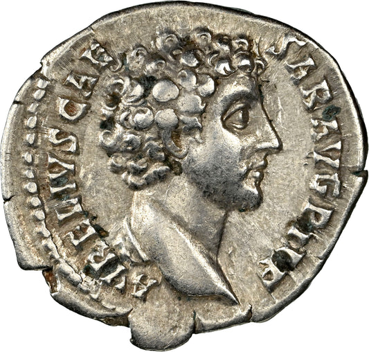 Roman Empire - Marcus Aurelius - Silver Denarius - NGC Ch VF - RIC:431