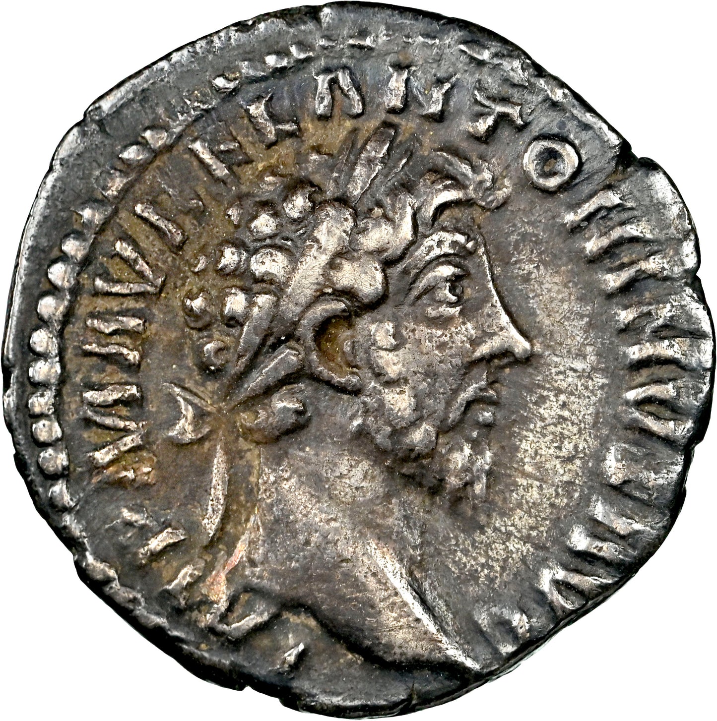 Roman Empire - Marcus Aurelius - Silver Denarius - NGC Ch VF - RIC:50