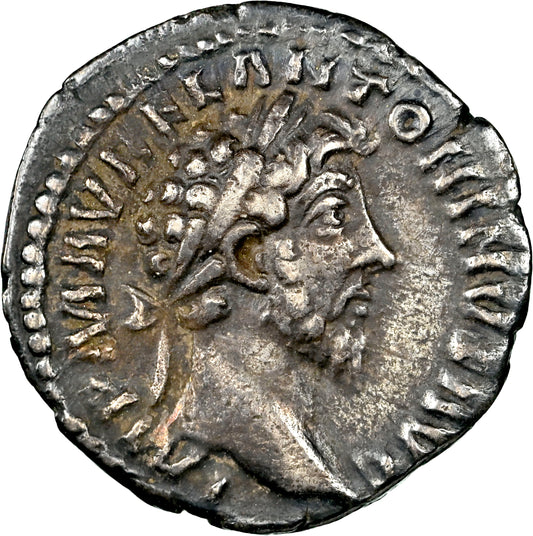 Roman Empire - Marcus Aurelius - Silver Denarius - NGC Ch VF - RIC:50