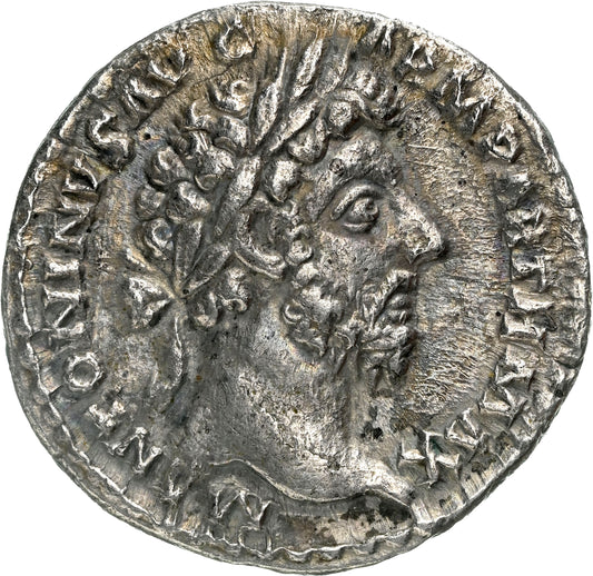 Roman Empire - Marcus Aurelius - Silver Denarius - NGC Ch XF - RIC:164