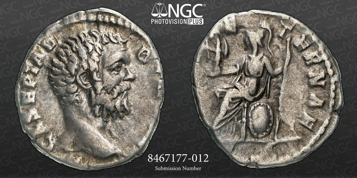 Roman Empire - Clodius Albinus - Silver Denarius - NGC Ch VF - RIC:11a