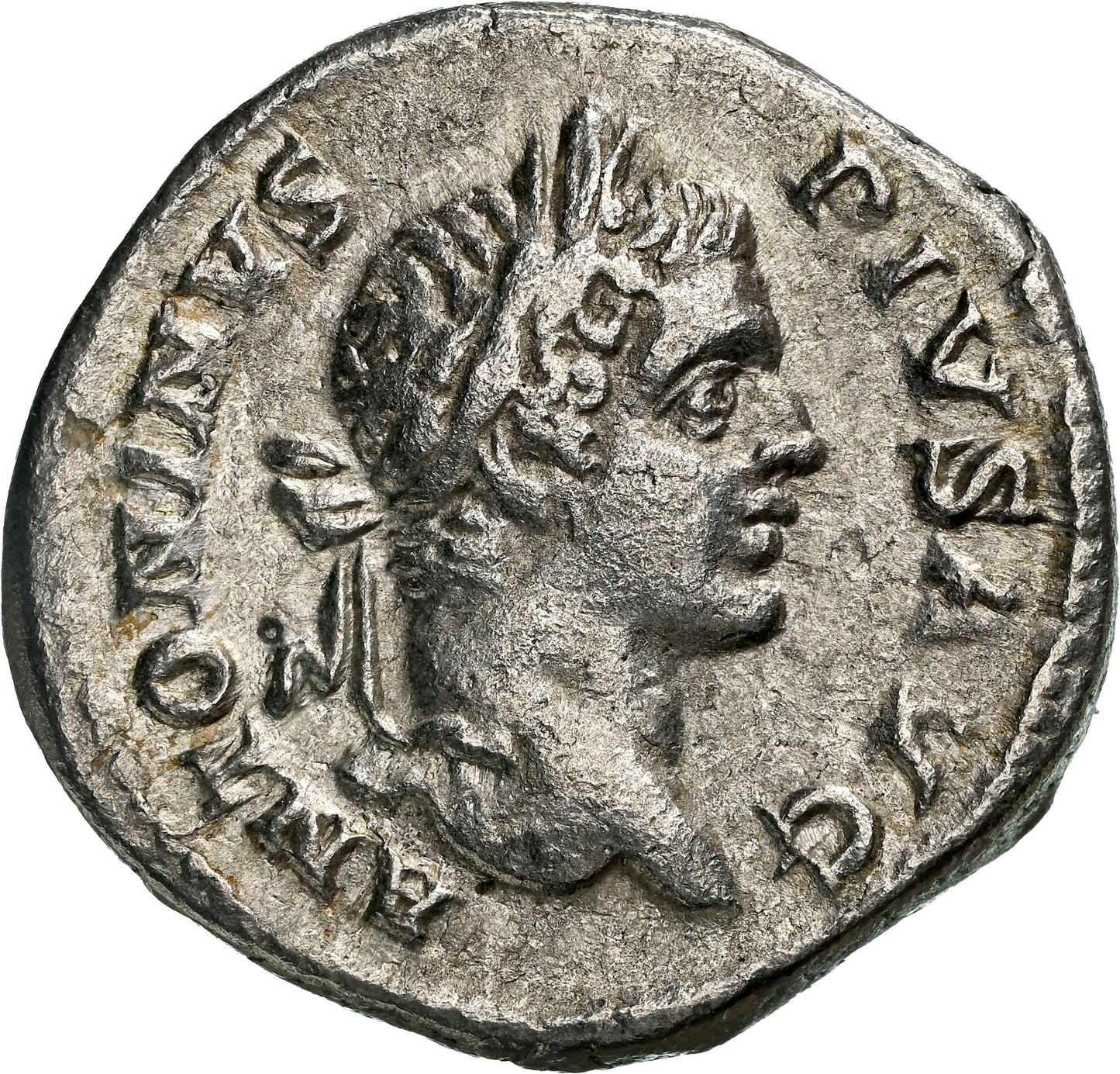 Roman Empire - Caracalla - Silver Denarius - NGC Ch VF - RIC:179