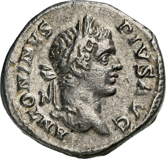 Roman Empire - Caracalla - Silver Denarius - NGC Ch VF - RIC:179