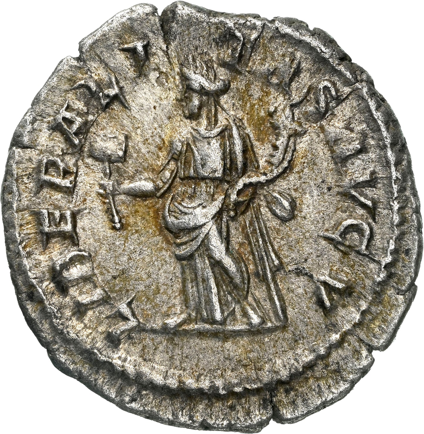 Roman Empire - Geta - Silver Denarius - NGC Ch XF - RIC:88