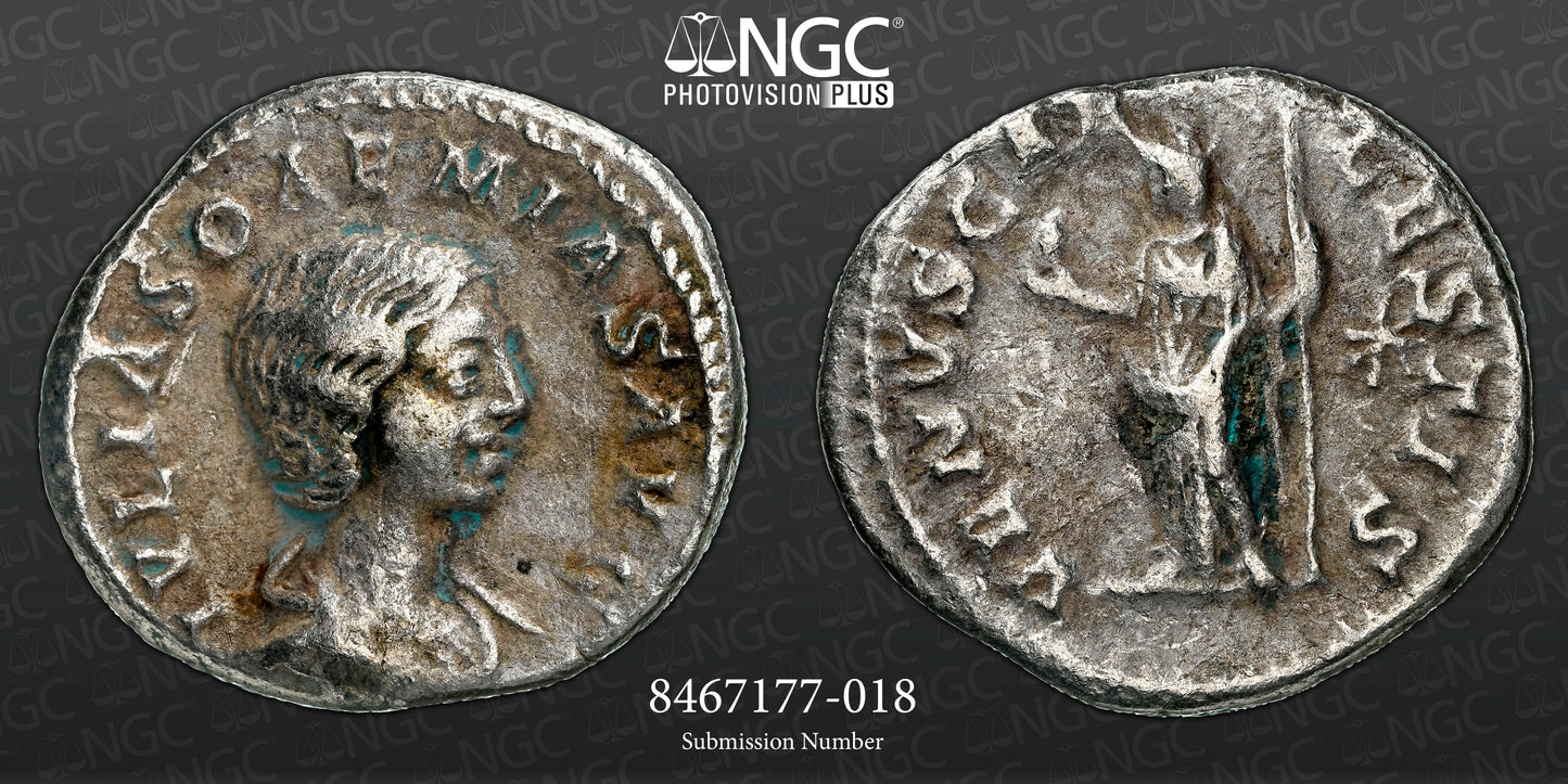 Roman Empire - Julia Soaemias - Silver Denarius - NGC VF - RIC:241