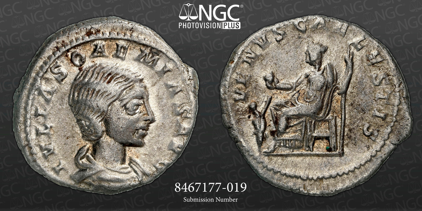 Roman Empire - Julia Soaemias - Silver Denarius - NGC Ch VF - RIC:243