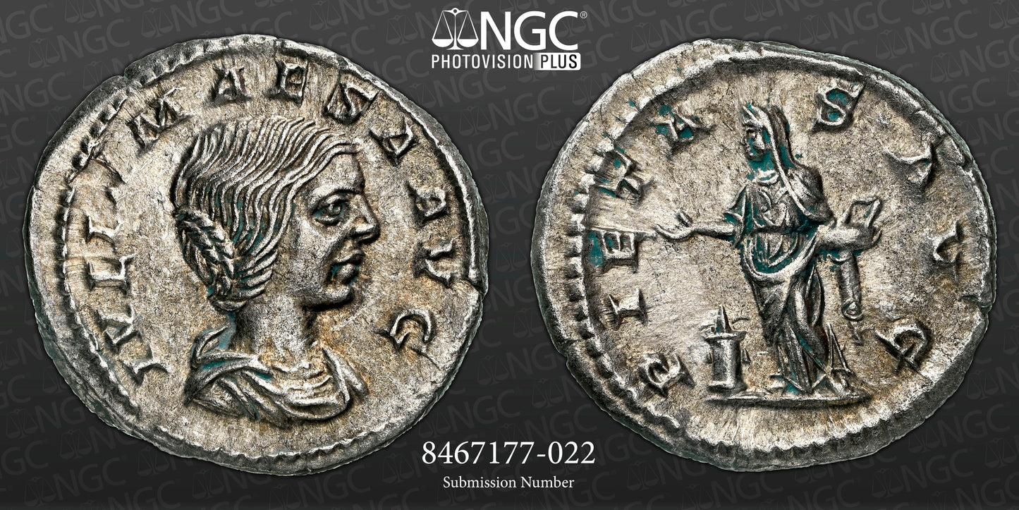 Roman Empire - Julia Maesa - Silver Denarius - NGC Ch XF - RIC:263