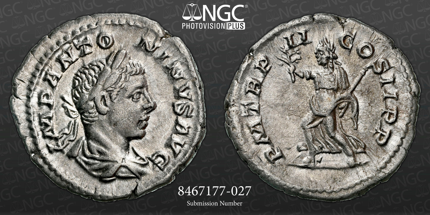 Roman Empire - Elagabalus - Silver Denarius - NGC XF - RIC:21