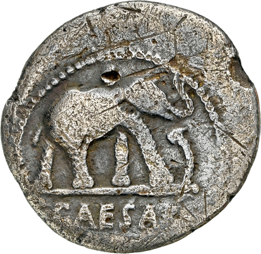 Roman Imperatorial - Julius Caesar - Silver Denarius - NGC F - Crawf. 443/1