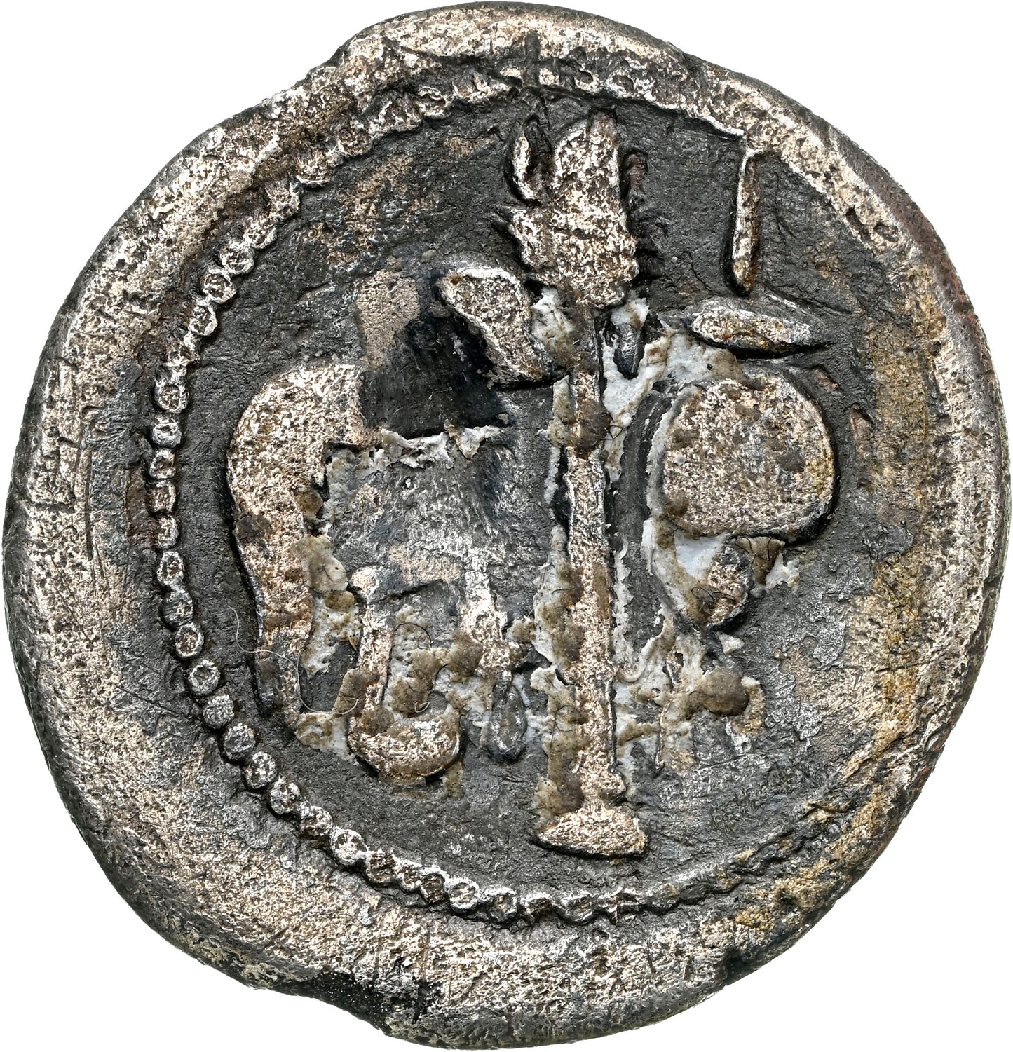 Roman Imperatorial - Julius Caesar - Silver Denarius - NGC F - Crawf. 443/1