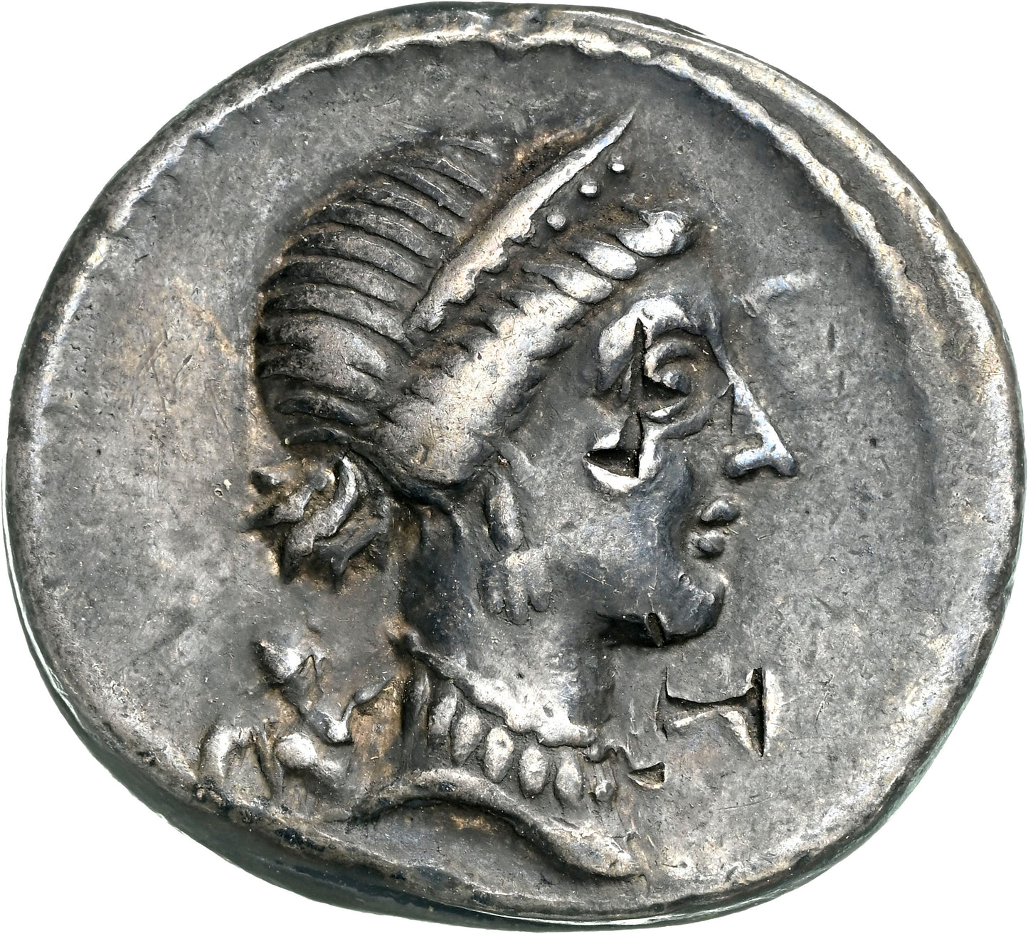 Roman Imperatorial - Julius Caesar - Silver Denarius - NGC Ch VF - Crawf. 468/1
