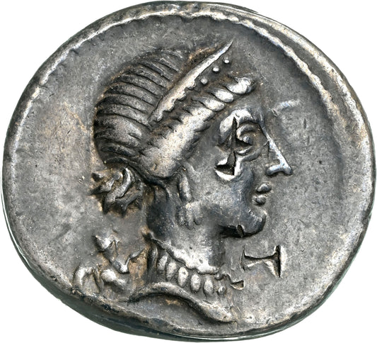 Roman Imperatorial - Julius Caesar - Silver Denarius - NGC Ch VF - Crawf. 468/1