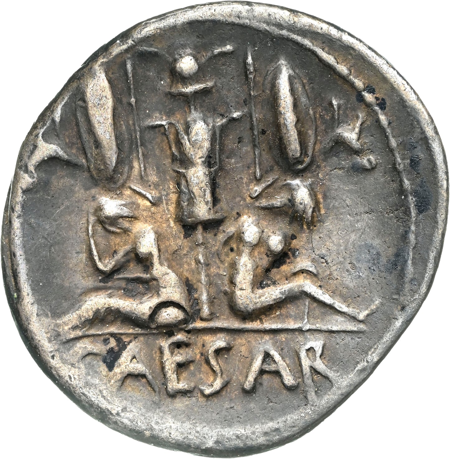 Roman Imperatorial - Julius Caesar - Silver Denarius - NGC Ch VF - Crawf. 468/1