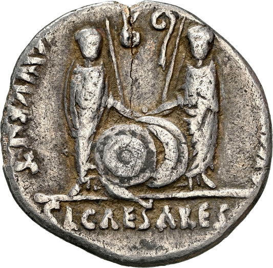 Roman Empire - Augustus - Silver Denarius - NGC Ch F - RIC:207