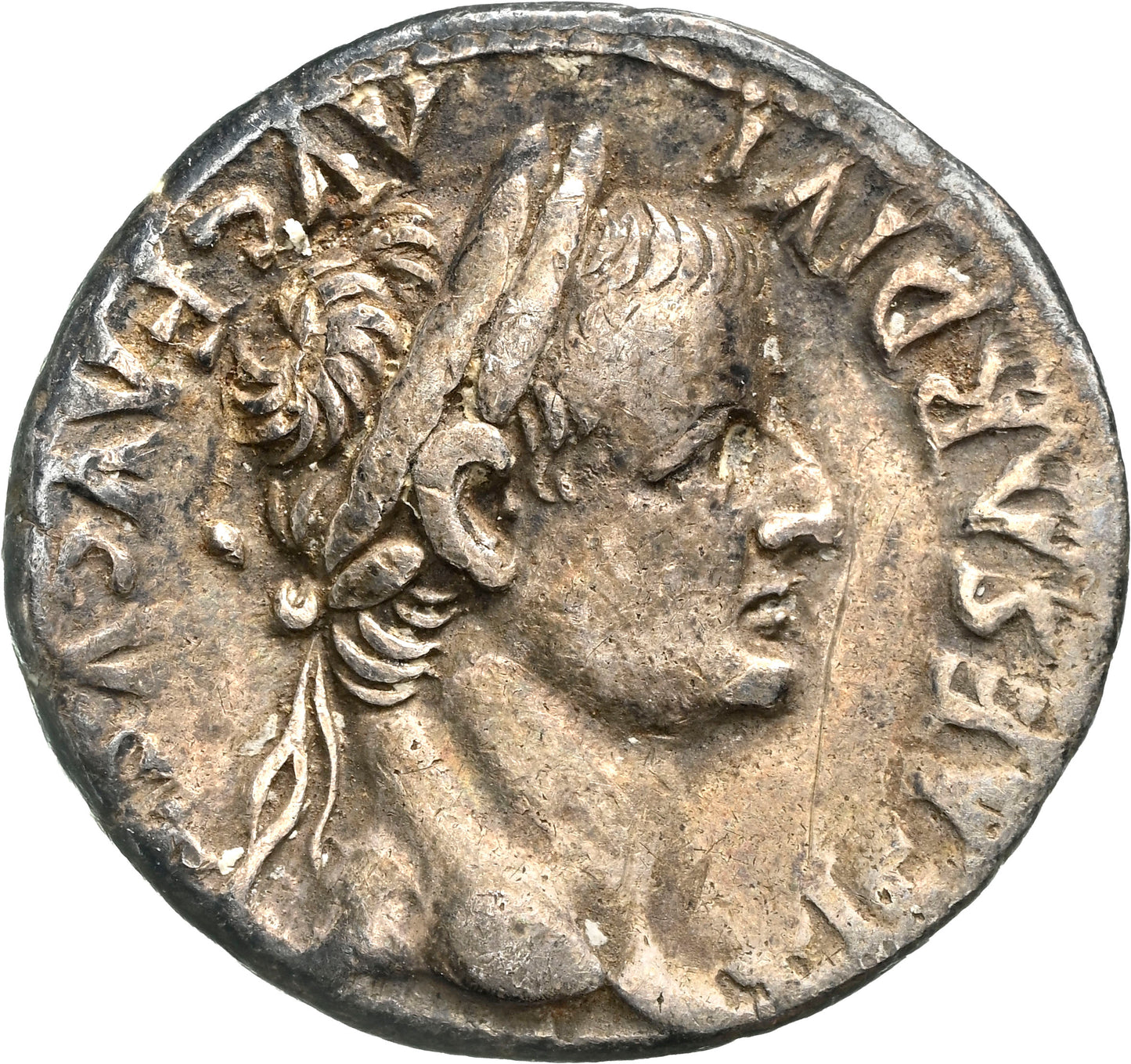 Roman Empire - Tiberius - Silver Denarius - NGC VF - RIC:30