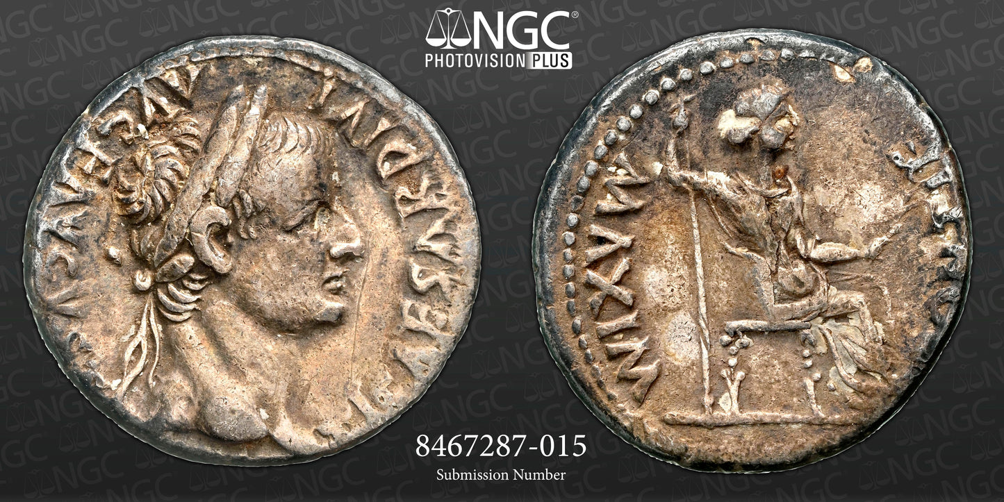 Roman Empire - Tiberius - Silver Denarius - NGC VF - RIC:30