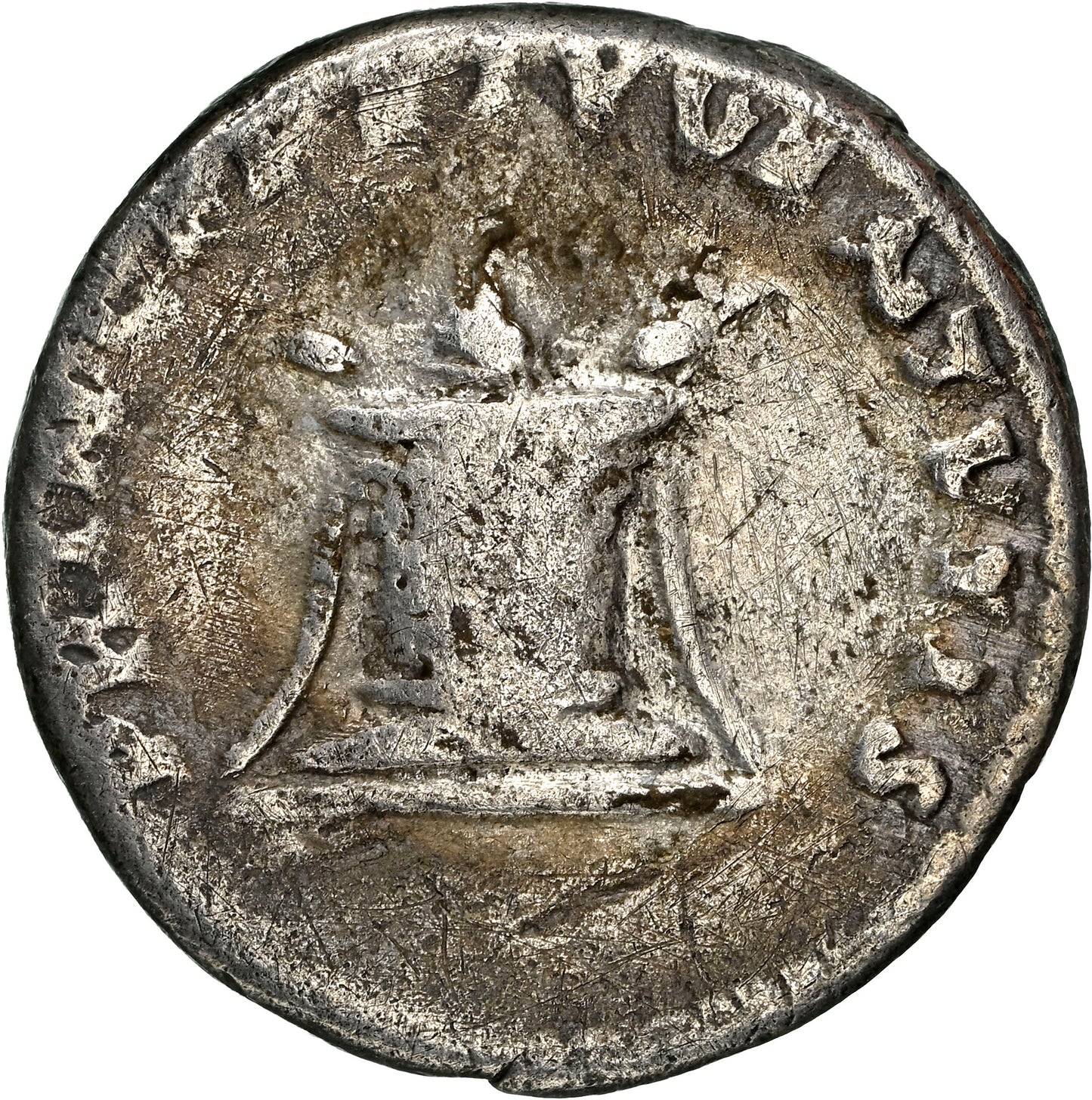 Roman Empire - Domitian - Silver Denarius - NGC Ch F - RIC:266