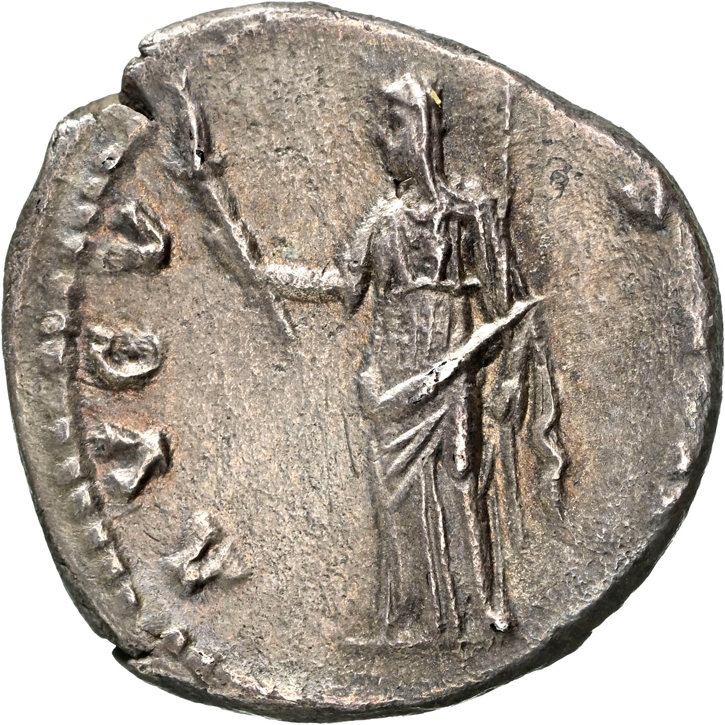 Roman Empire - Faustina I - Silver Denarius - NGC Ch XF - RIC:356a