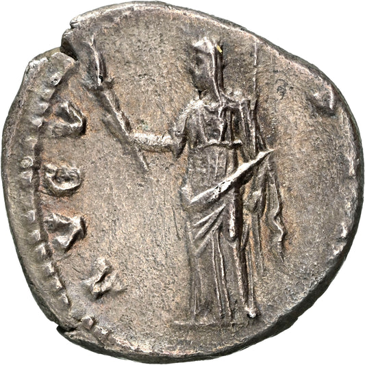 Roman Empire - Faustina I - Silver Denarius - NGC Ch XF - RIC:356a