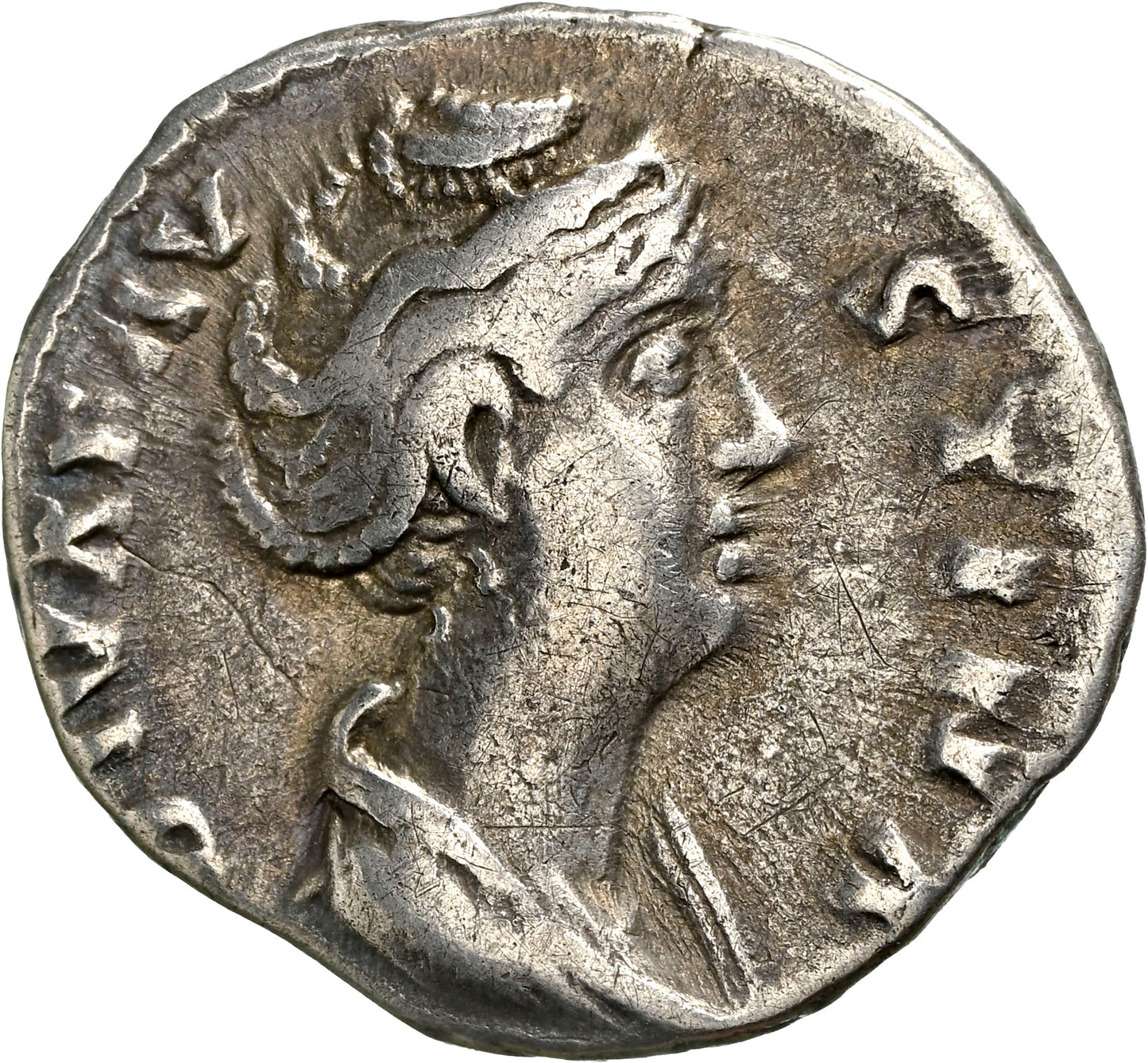 Roman Empire - Faustina I - Silver Denarius - NGC VF - RIC:373