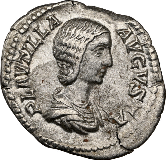 Roman Empire - Plautilla - Silver Denarius - NGC Ch VF