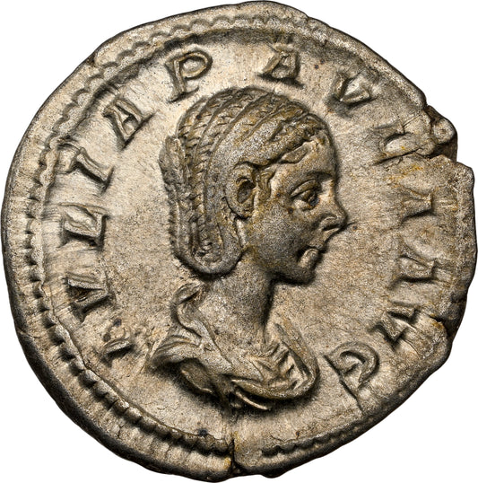 Roman Empire - Julia Paula - Silver Denarius - NGC Ch VF