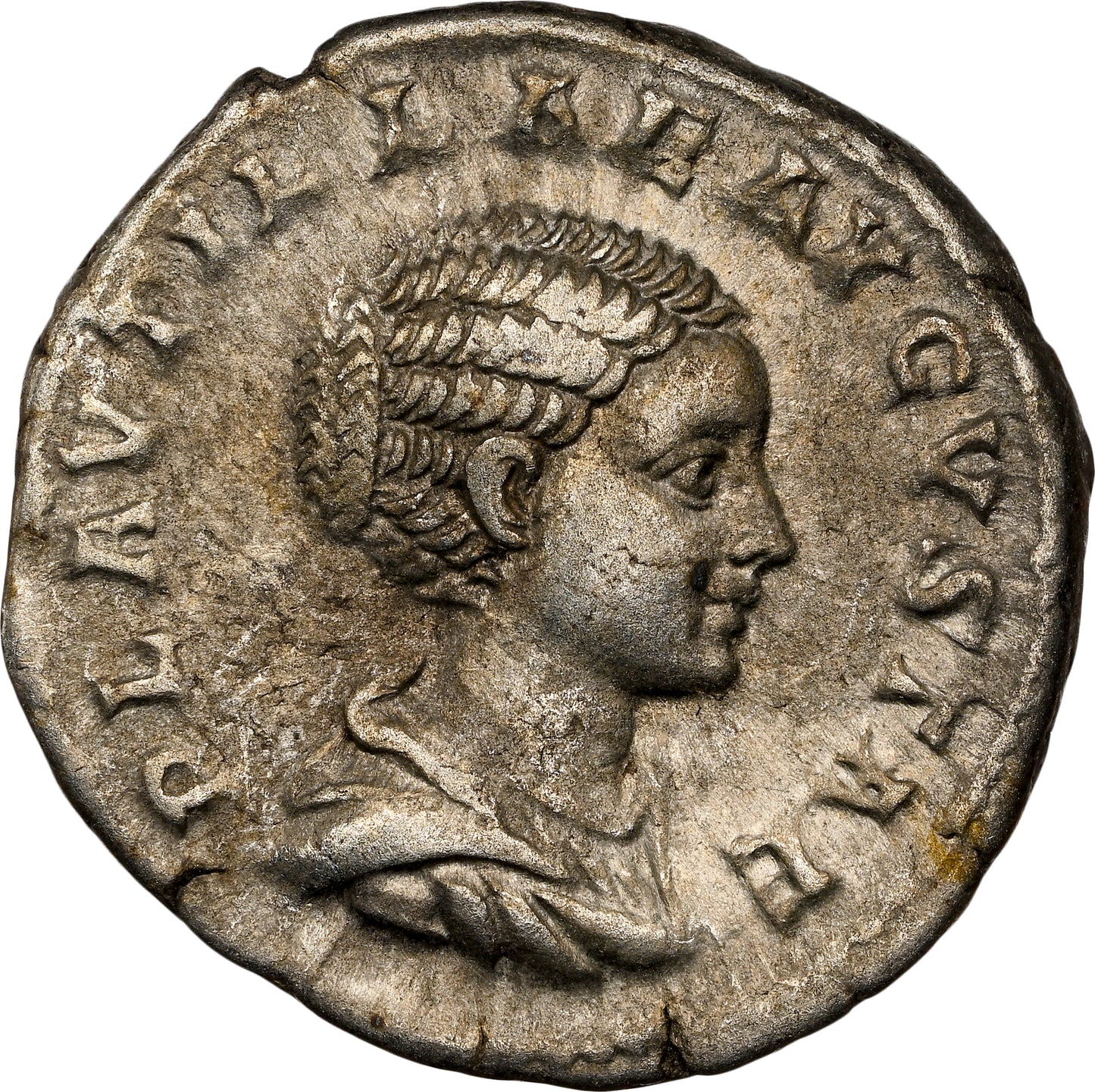 Roman Empire - Plautilla - Silver Denarius - NGC Ch VF