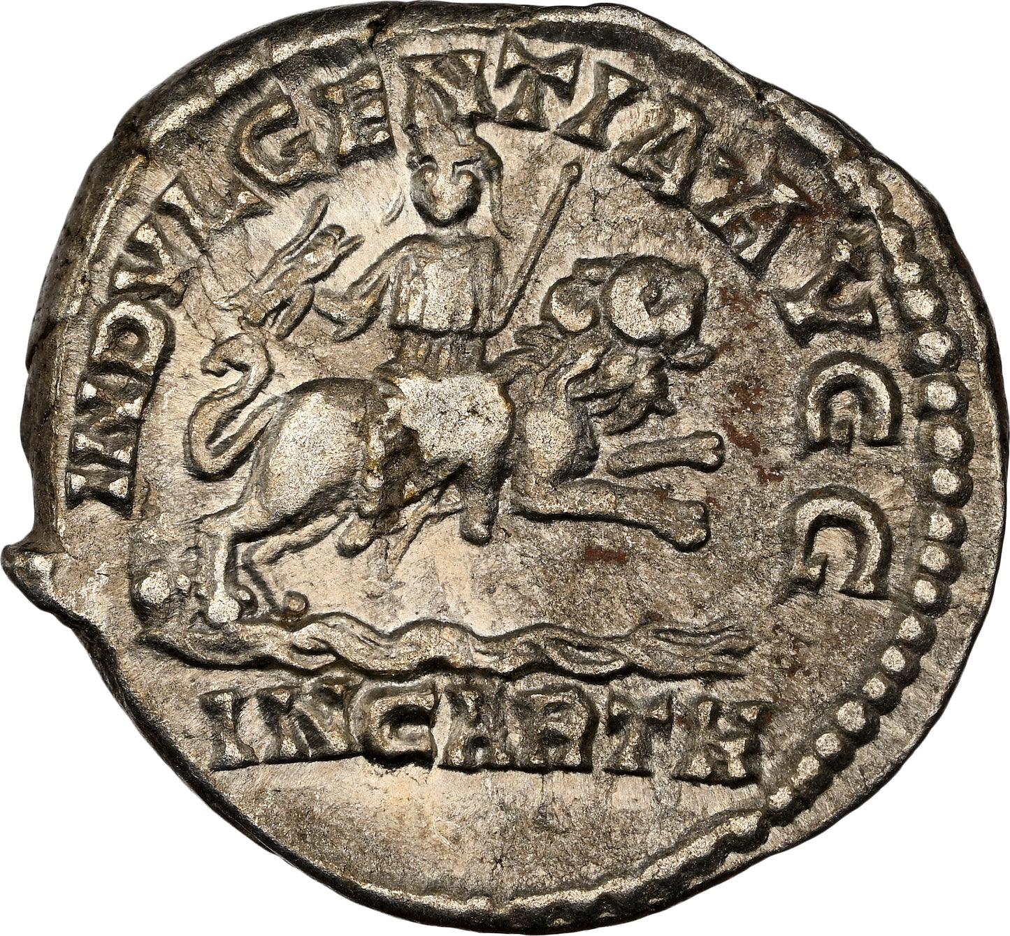 Roman Empire - Septimius Severus - Silver Denarius - NGC Ch VF