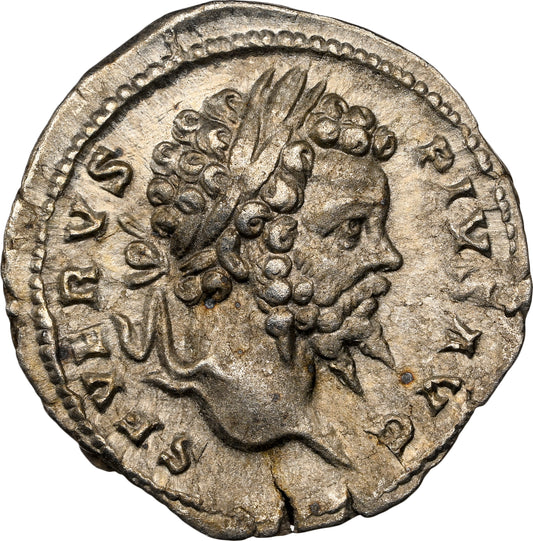 Roman Empire - Septimius Severus - Silver Denarius - NGC XF