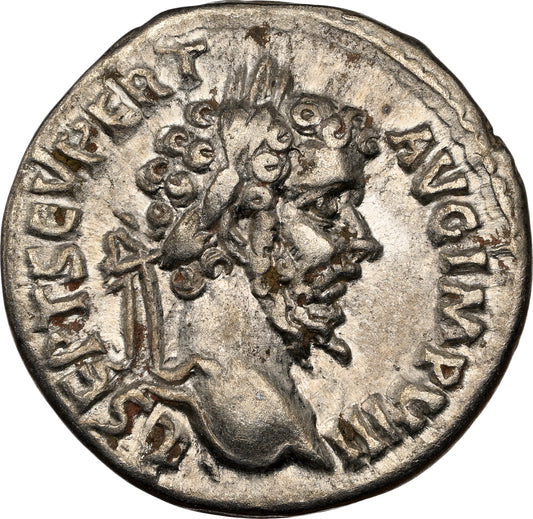 Roman Empire - Septimius Severus - Silver Denarius - NGC XF