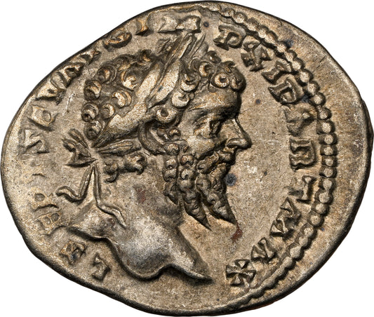 Roman Empire - Septimius Severus - Silver Denarius - NGC XF