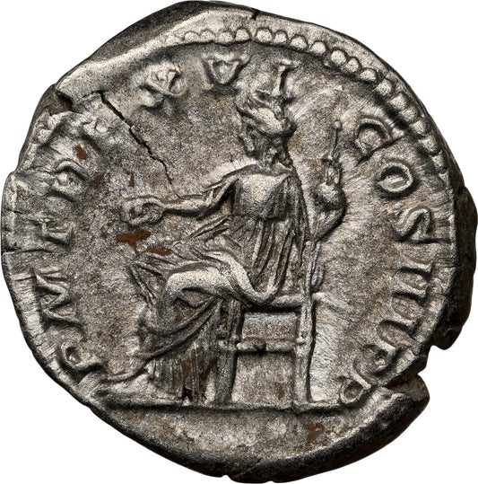 Roman Empire - Septimius Severus - Silver Denarius - NGC Ch XF - RIC:197