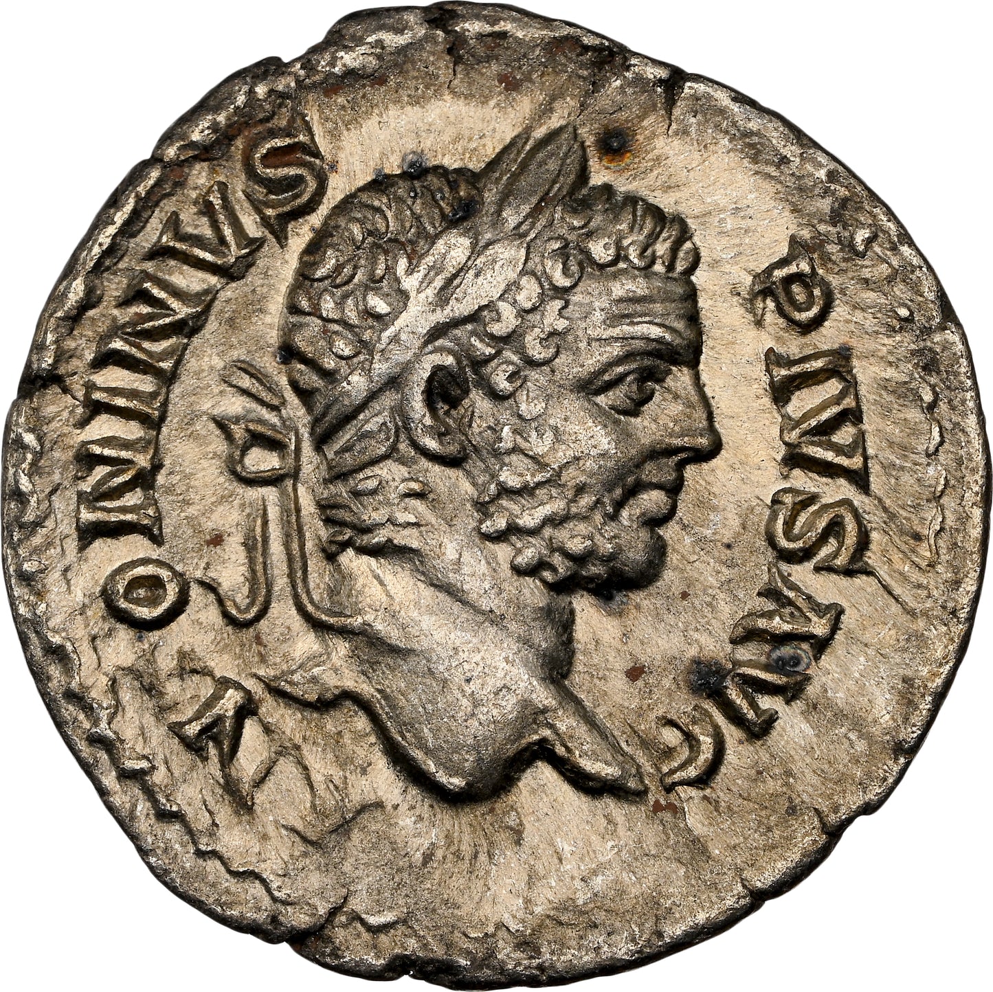 Roman Empire - Caracalla - Silver Denarius - NGC Ch VF