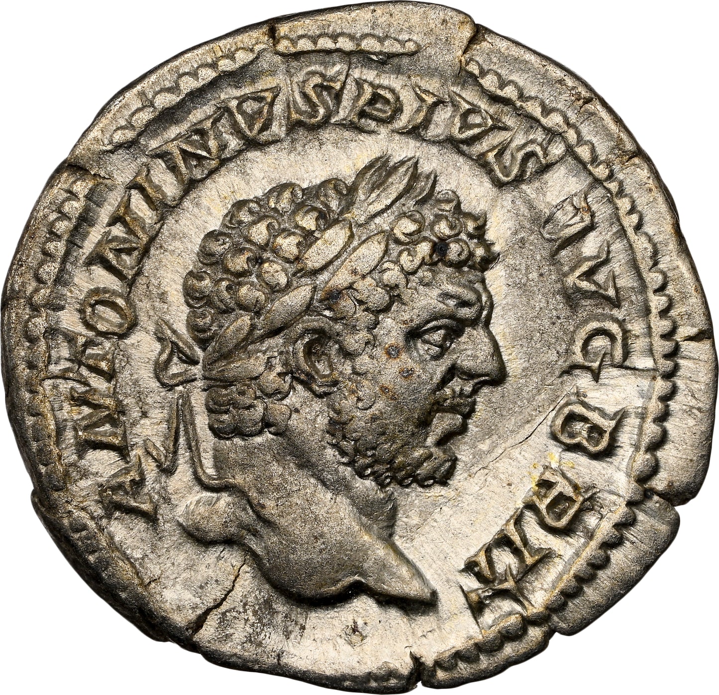 Roman Empire - Caracalla - Silver Denarius - NGC Ch VF