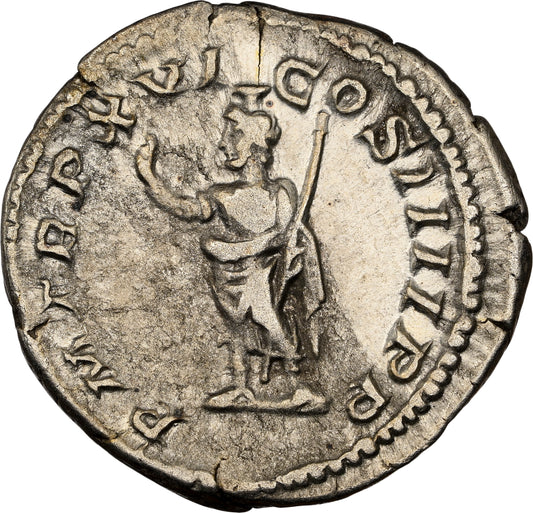 Roman Empire - Caracalla - Silver Denarius - NGC Ch VF