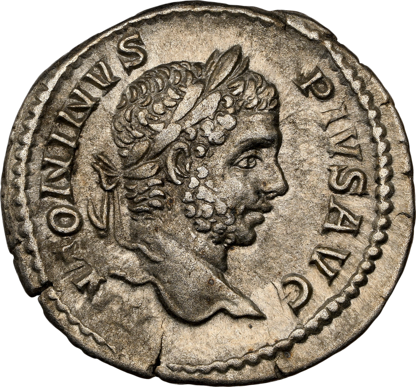 Roman Empire - Caracalla - Silver Denarius - NGC Ch VF