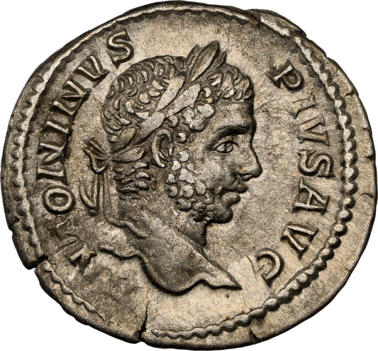 Roman Empire - Caracalla - Silver Denarius - NGC Ch VF