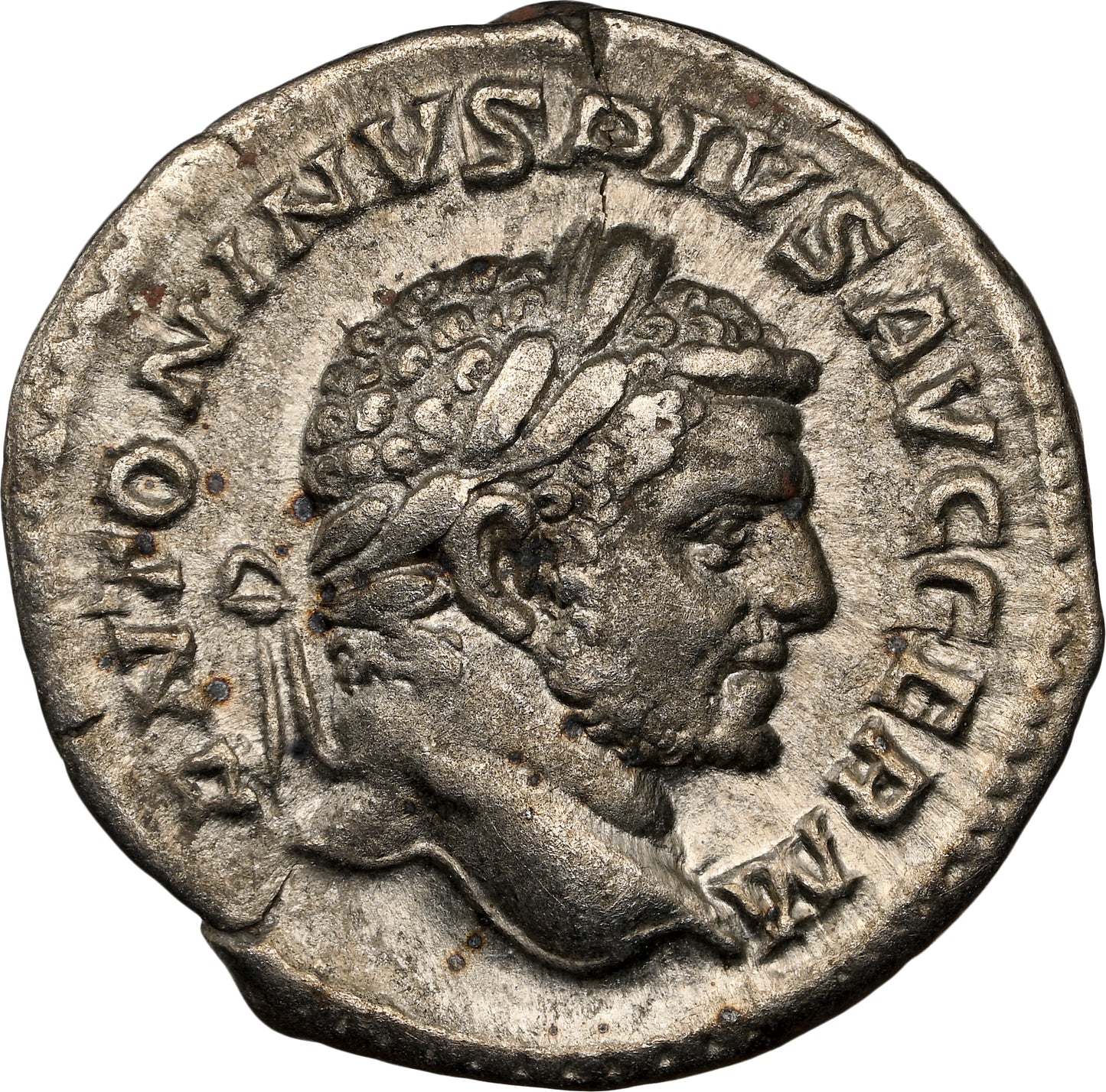 Roman Empire - Caracalla - Silver Denarius - NGC Ch VF