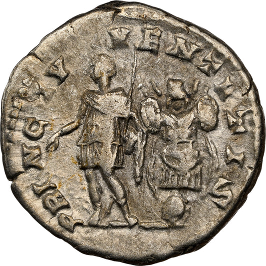 Roman Empire - Geta - Silver Denarius - NGC Ch VF