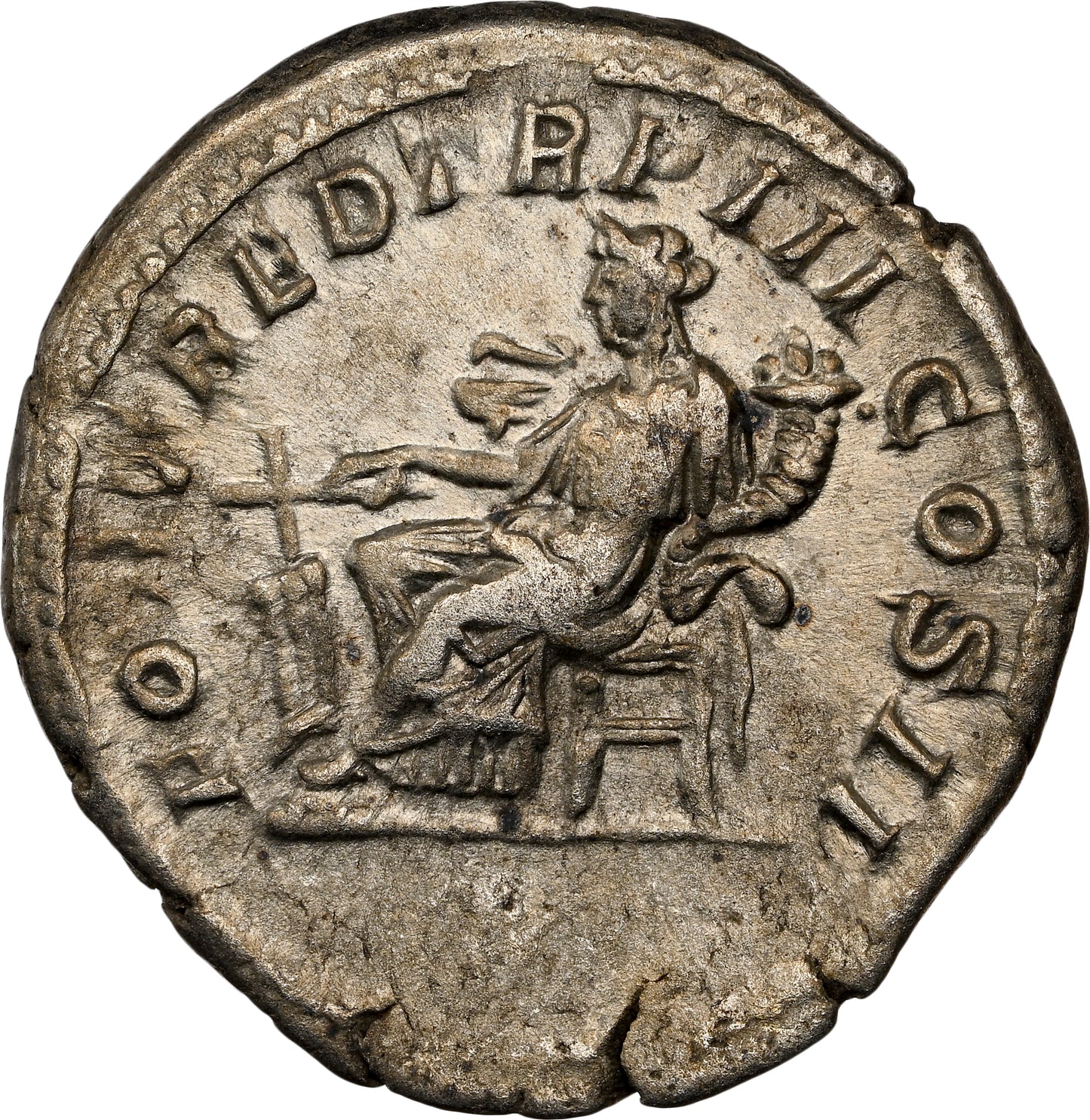 Roman Empire - Geta - Silver Denarius - NGC Ch VF