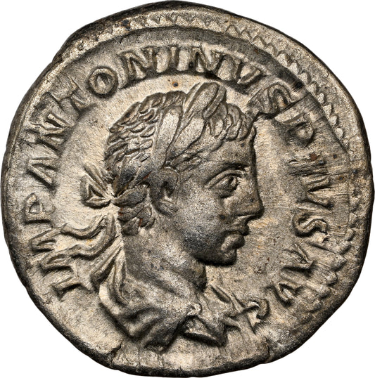 Roman Empire - Elagabalus - Silver Denarius - NGC Ch VF