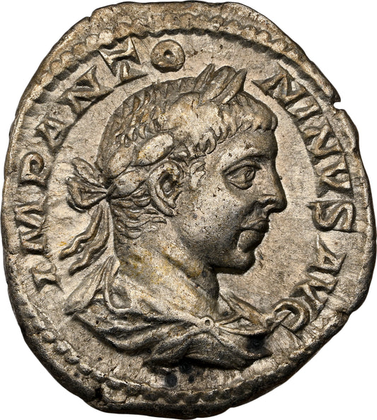 Roman Empire - Elagabalus - Silver Denarius - NGC Ch VF