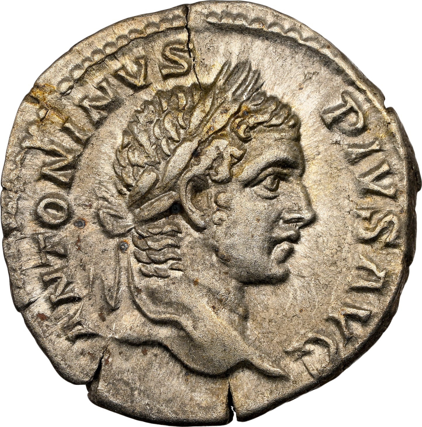 Roman Empire - Caracalla - Silver Denarius - NGC Ch XF