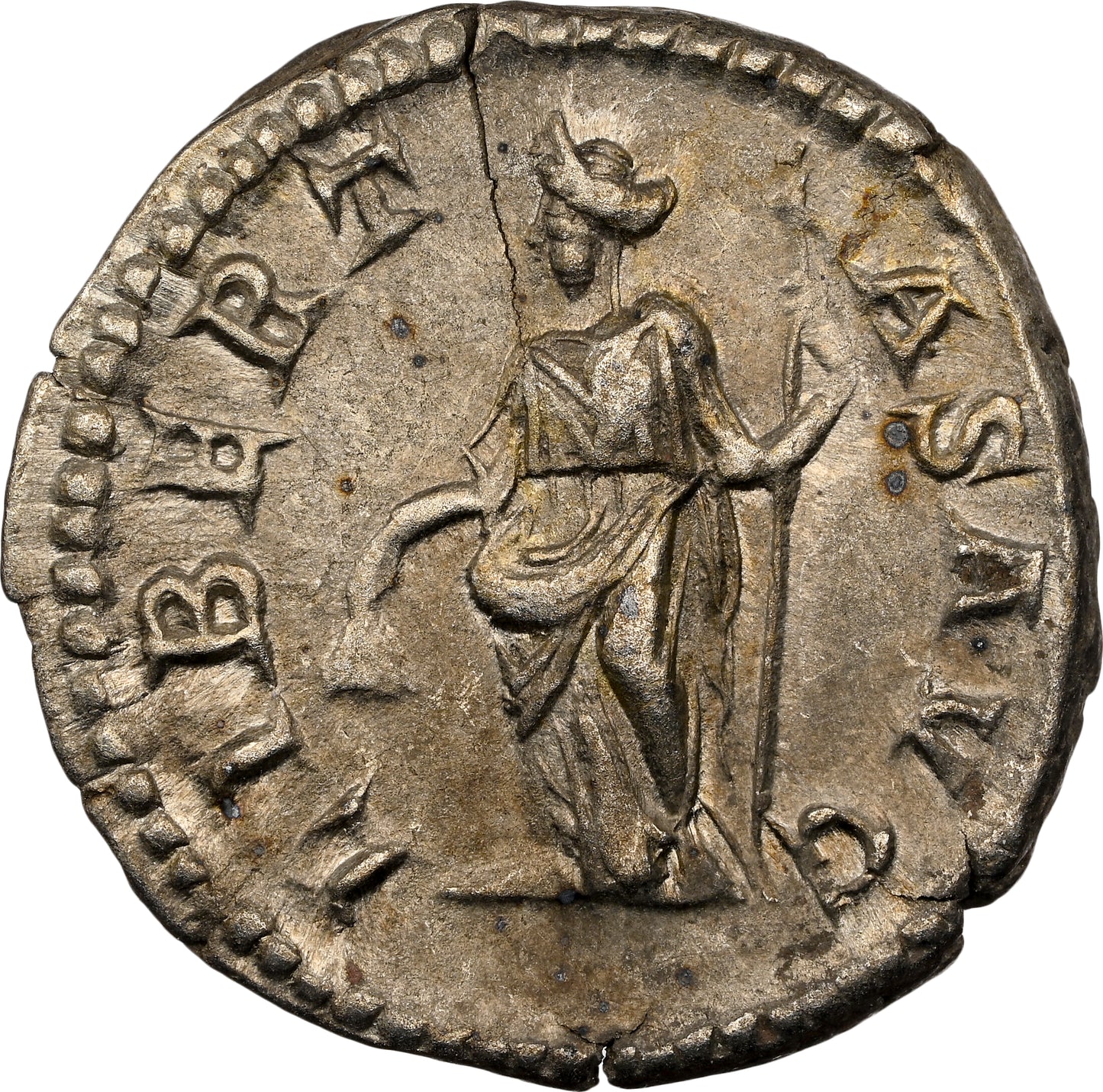 Roman Empire - Caracalla - Silver Denarius - NGC Ch XF