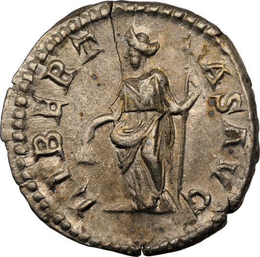 Roman Empire - Caracalla - Silver Denarius - NGC Ch XF