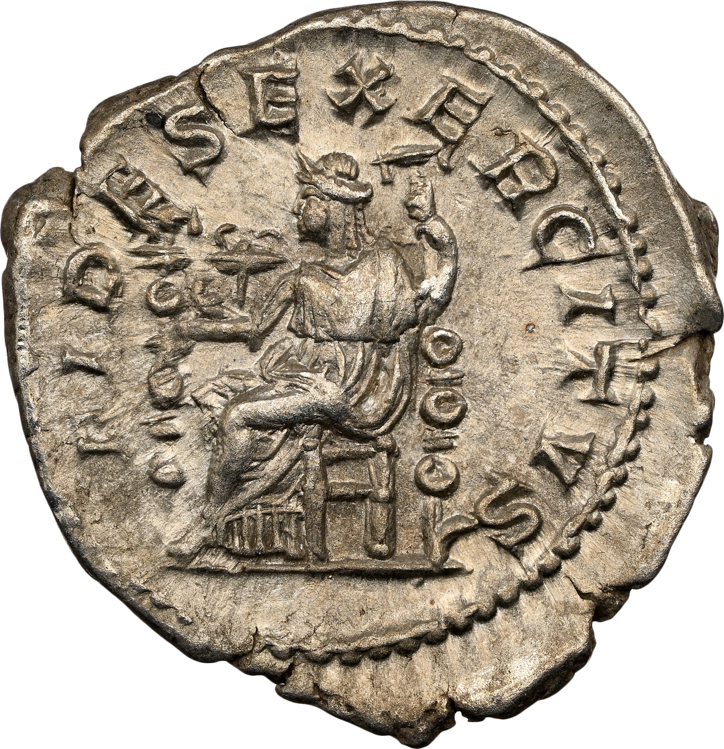 Roman Empire - Elagabalus - Silver Denarius - NGC XF