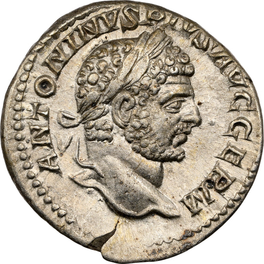 Roman Empire - Caracalla - Silver Denarius - NGC XF