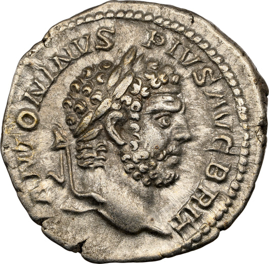 Roman Empire - Caracalla - Silver Denarius - NGC Ch VF
