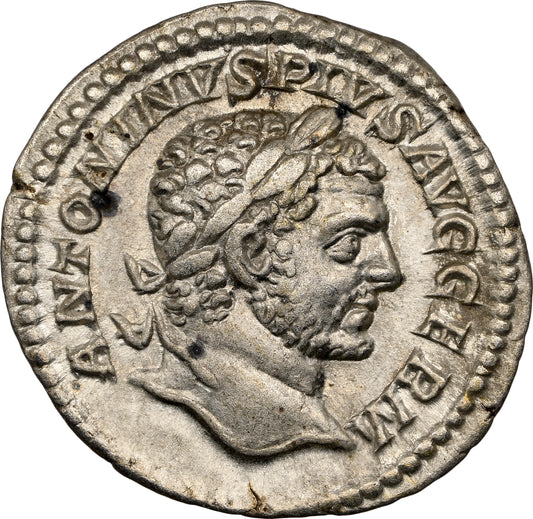 Roman Empire - Caracalla - Silver Denarius - NGC Ch VF